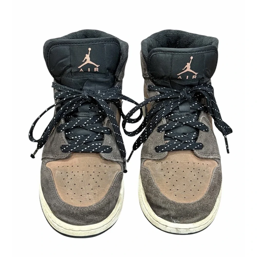 Air Jordan 1 SE Mid‎ Shoes Sneakers Dark Chocolate Youth Size 5Y DC7248-200